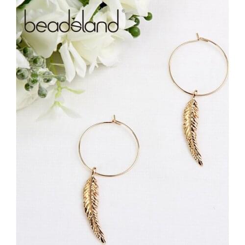 Beadsland Drop Earrings Metal Circle And Leaf Design Fashion Bohemia Women Girls Dancing Party Christma Gift 38710
