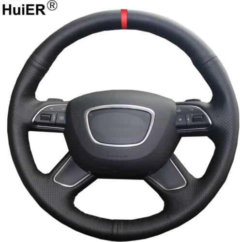 Hand Sewing Car Steering Wheel Cover Volant Funda Volante For Audi A3 8V Sportback A4 B8 Avant A6 C7 A8 D4 Q3 8U Q5 8R Q7 4L