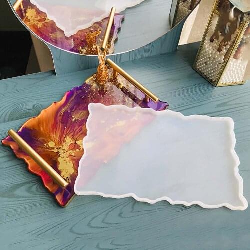 DIY fruit tray silicone mold resin irregular shape crystal epoxy mold making home tea food tray rack craft decoration tool