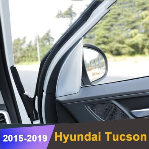 For Hyundai Tucson 2015 2016 2017 2018 ABS Chrome Car Styling Front inner triangle Cover Sticker Decoration Accessories