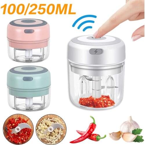 100/250ml Electric Garlic Masher Mini USB Charging Vegetable Chili Meat Garlic Press Grinder Crusher Food Chopper Kitchen Tools