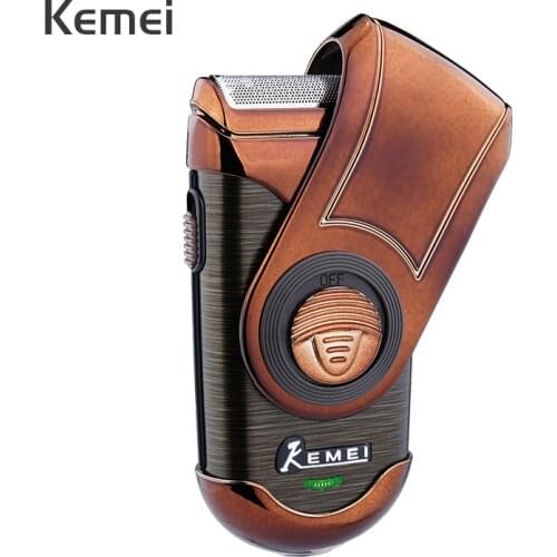 Kemei Small Electric Shaver Cordless Rechargeable Beard Razor Reciprocating Blade Face Shaving Machine Mini Portable For Travel