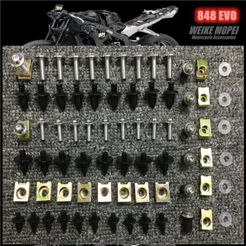 CNC Fairing Bolt Kit Body Screws plastic Expansion screw Clips Fit For Ducati 848 EVO 1098 1198 2007-2013