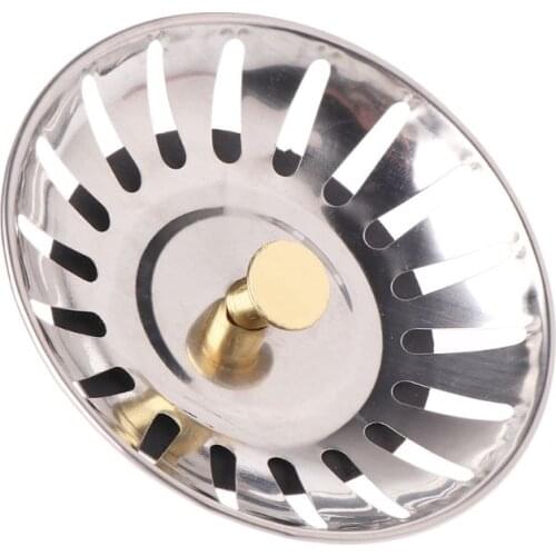 Kitchen Stainless Steel Basin Drain Sink Strainer Basket Waste Filter
