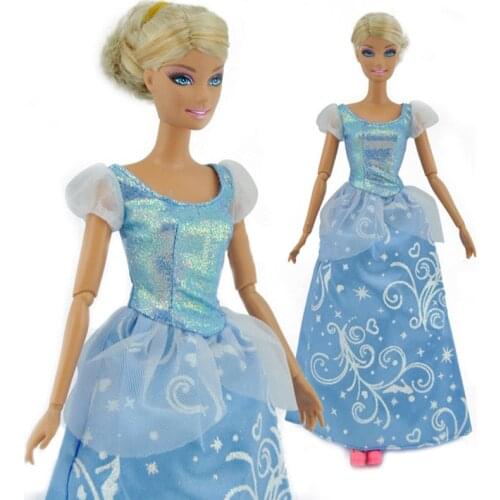 1/6 Barbie Doll Clothes Princess Skirt Cosplay Princess Blue Party Skirt For Barbie Doll Accessories For Girl Dress Up Toys