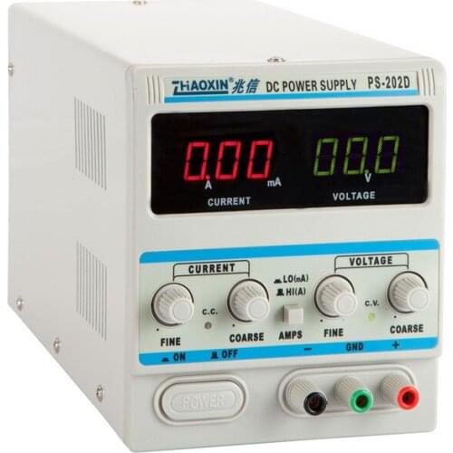 DC Regulated Linear Adjustable Power Meter PS202D 20V2A Digital Display mA 0.1V 0.01A
