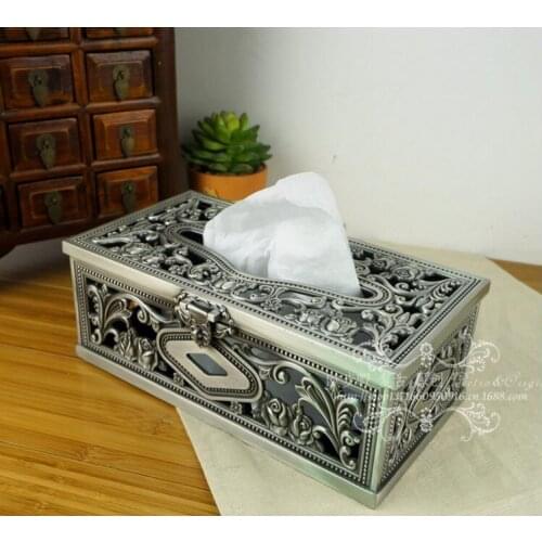 Retro style Metal Napkin Holder Paper Dispenser Tissue Rack Home Party Dining Table Decor New Rectangular Tissue napkin holder