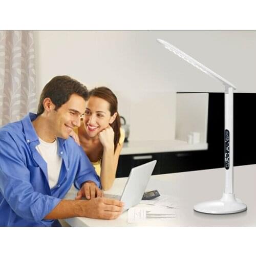[Seven Neon]2sets Portable 7W dimmable touchable patent design+calendar+temperature led desk lamp,led desk child reading lamp