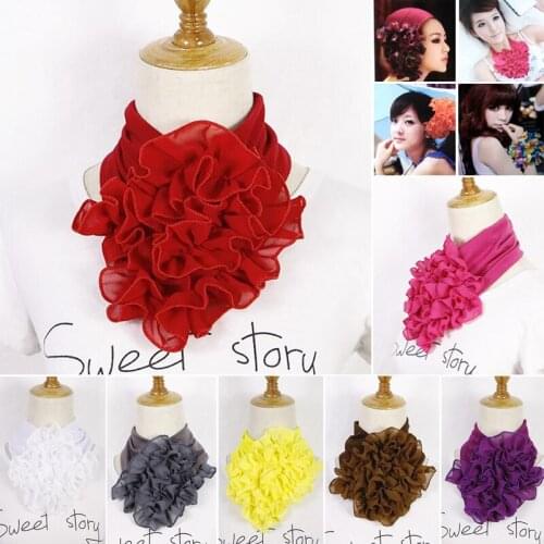 Solid Color Floral Collar Scarf Luxury Brand Scarf Women Winter Neckerchief Ring Scarves Head Hijab Scarfs For Ladies