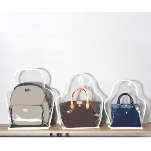 Foldable Handbag Storage Organizer Transparent Anti-dust Cover Bag with Button for Wardrobe Closet Dust Cover For Women Bag