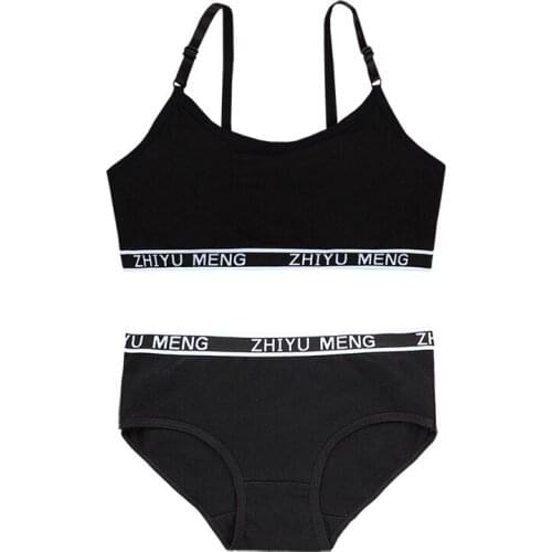 Sports Bra Cotton Training Bras Young Girls Bra and Panties Sets Children Clothes