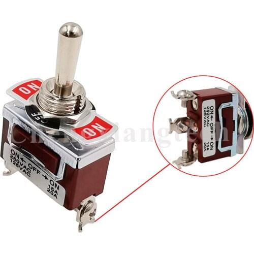 Heavy Duty 3Pin ON/OFF/ON Rocker Toggle Switch 15A 250V 20A 125V DPDT 3 Position Switch for Car Boat Yatch Motorcyle Controller