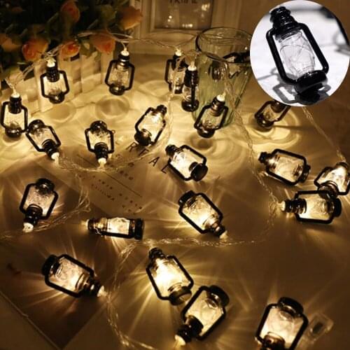 2M 4M Retro Baron Lantern LED Light String Warm White Lights Decoration for Room Party Holiday Barn Lanterns Battery Powered