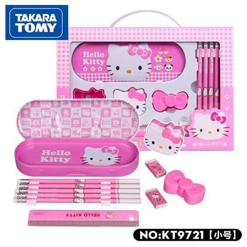 TAKARA TOMY Fashion Cute Cartoon Hello Kitty Stationery Set Simple School Essential Elementary School Supplies