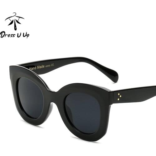 DRESSUUP Fashion Big Frame Sunglasses Women Brand Designer Vintage Rivet Shades Female Sun Glasses Oculos De Sol Feminino