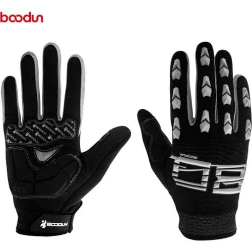 Boodun Winter Full Finger Cycling Gloves riding Sports outdoor Shockproof Gel black Bike Mtb Gloves Wear Bicycle Gloves