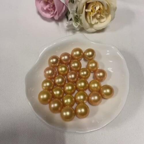 11-13mm gold round edison pearl loose beads for jewelry making