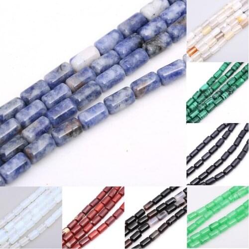 6*10mm Natural Stone Malachite Agate Crystal Colorful Cylindrical Loose Bead for Charm Bracelet Necklace Hot Jewelry Making DIY