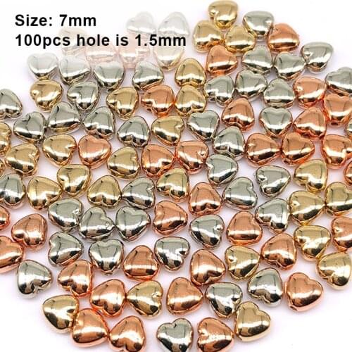 7mm 100/200pcs Loose Bead Heart CCB Beads Bead Needlework Spacer Bead for Jewelry Findings (not Metal)