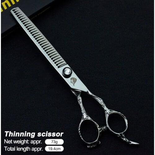 7" Pet Dogs Gromming Scissors Thinning Shears Sharp Blade Animals Cat Thinning Scissors Stainless Steel Barbers Cutting Tools