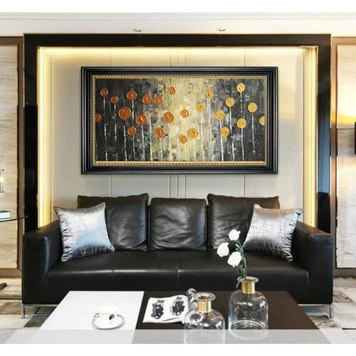 Abstract Flowers Oil Painting On Canvas Handmade Modern Wall Art Home Decor Hand Painted Picture Bedroom Office Artwork Unframed