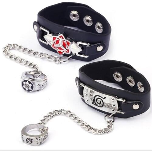 2021 Cool Narutos Accessorie Cosplay Bracelet Rings Men Toys Children Birthday Gifts Narutos Model Toy Jewelry Chian Ring Girls
