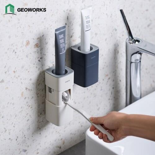 Automatic Toothpaste Dispenser Hand Free Toothpaste Squeezer Wall Mounted Toothpaste Holder Toothpaste Suqeezing Tools