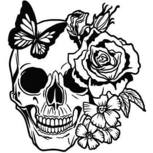 Skull Butterfly Rose Car Decal Laptop Decal Pirate Skull with Swords Decal Beach Vinyl Car Decal Laptop Decal H020