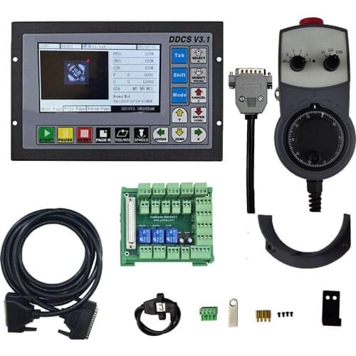 3/4 Axis Offline CNC motion Controller DDCSV3.1 New Upgrade with Enlarged Wiring Board and Emergency Stop Electronic Handwheel