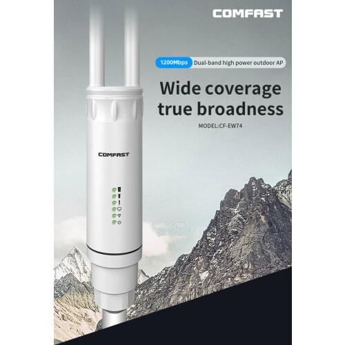 Wireless router AP Long Range Extender POE 1200Mbps 2*5dBi antenna dual-band outdoor high-power AP 360°Wifi coverage access poin