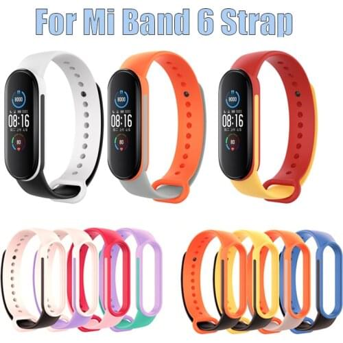 Breathable Strap For Xiaomi Mi Band 6 TPU Color Silicone Strap Smart Wristband Replacement For Mi Band 6 Smart Watch Wristband