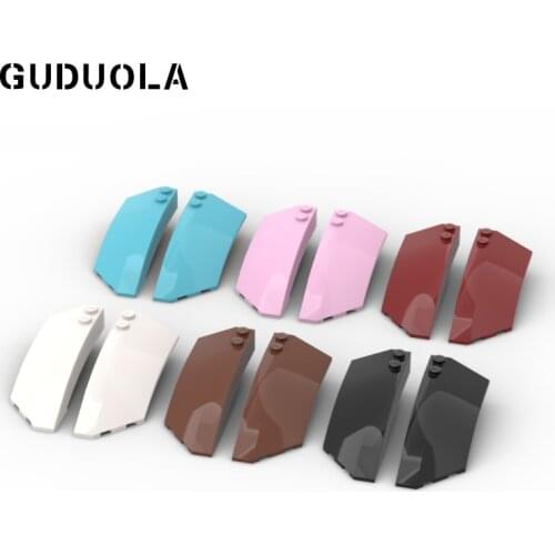 Guduola Special Brick Wedge Curved 3x8x2 Left and Right 41750 and 41749 MOC Building Block Toys Parts 5sets/LOT