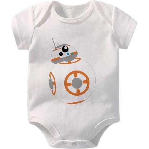 Harajuku Newborn Jumpsuit Cute BB-8 Star Wars Cartoon Toddler Bodysuits Short Sleeve Kawaii Casual Baby Romper Infant Clothes
