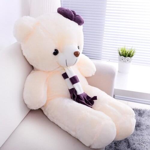 Lovely white bear plush toy large 110cm bear soft throw pillow, Christmas birthday gift F001