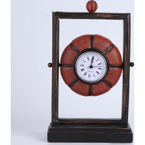 Classical basketball resin clock Pastoral Retro styling Football clock Personalized home decoration