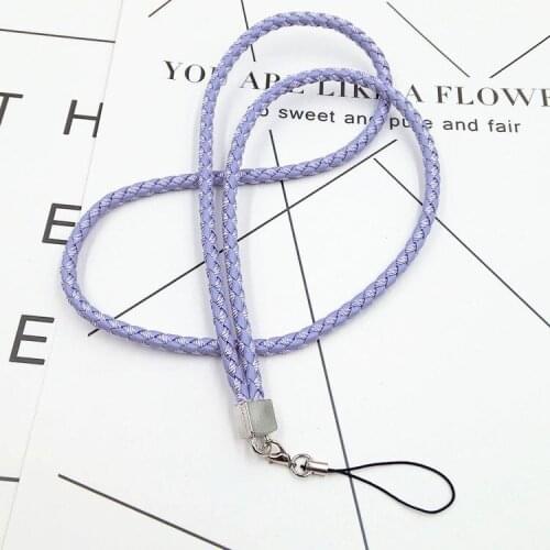 5pcs/lot Leather lariat Lanyard neck strap for phones USB holder braided cord Strap Key Holder ID pass badge DIY hanging rope