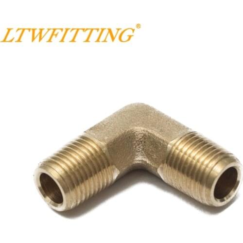 LTWFITTING Brass Pipe Male 90 Deg Elbow Fitting 1/8" NPT Water Fuel