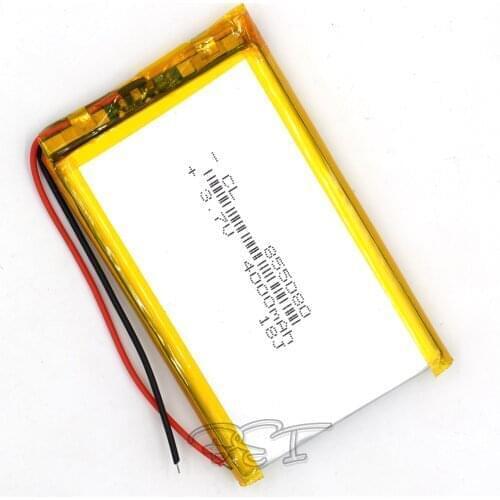 5Pcs Lithium Polymer Battery 855080 3.7V 4000mah Rechargeable Liion Cell Li-Po For Recorder GPS DVD Reader Camera Navigator Navi