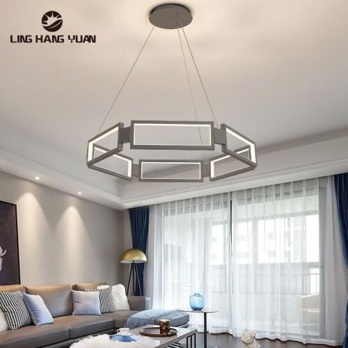 Minimalist Modern LED Pendant Light Gold Black Gray Hanging Lamp Ceiling Pendant Lamp for Living room Dining room Kitchen Lights