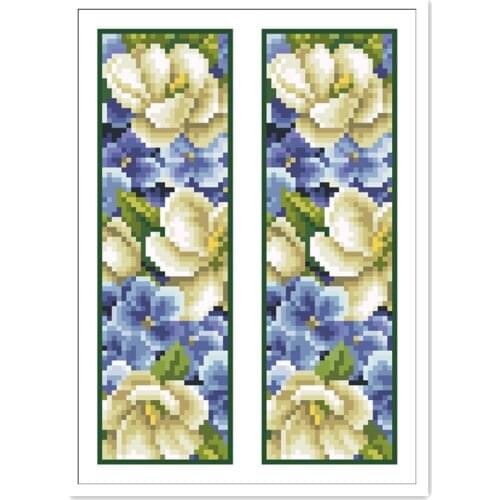 Magnolia patterns on both sides bookmarks cross stitch kit counted 18ct 14ct Plastic Fabric needlework embroidery Craft kit