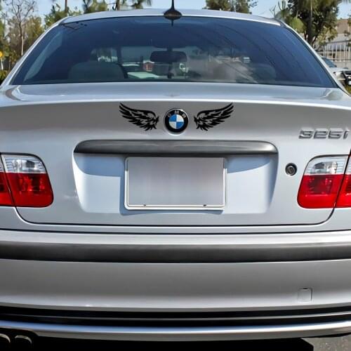 RuleMylife Guardian Angel Wings Car Stickers For Volkswagen Bmw E46 Car Rearview Mirror License Plate Car Logo Decoration