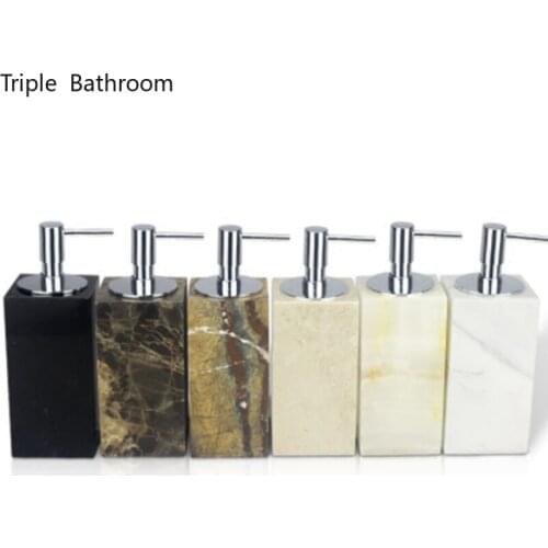 Nordic Soap Dispenser Natural Marble Home Toilet Shower Gel Shampoo Dispensing Bottle Wristband Dispenser Empty Pump Bottle
