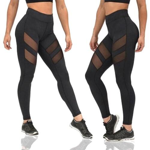 Tight-Fitting High-Waist Fitness Pants Women Summer Yoga Leggings Mesh Sweatpants