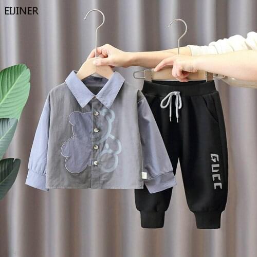Infant Clothing 2021 Autumn Spring Clothes Newborn Baby Boys Clothes Set Cartoon Shirt+Pants 2pcs Outfit Kids Costume Baby Suit