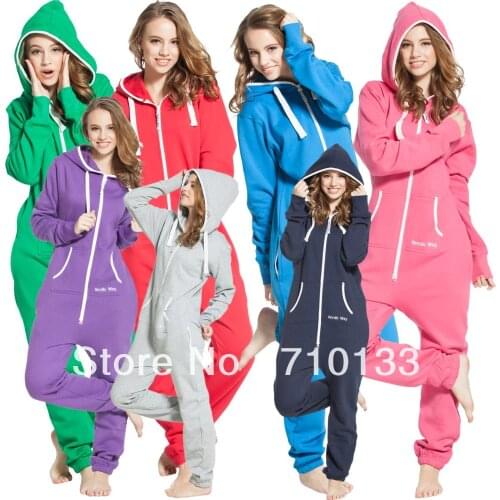 Solid adult onesie all-in-one piece jumpsuit jump in fleece zip hoody by Nordic Way rompers daffedress fleece unique