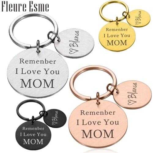 Personalized Keychain Gifts Engraved Key Chain Pendantto Mum Mothers Day Gift Thanksgiving Jewelry Keychains Cute Keyring Charm