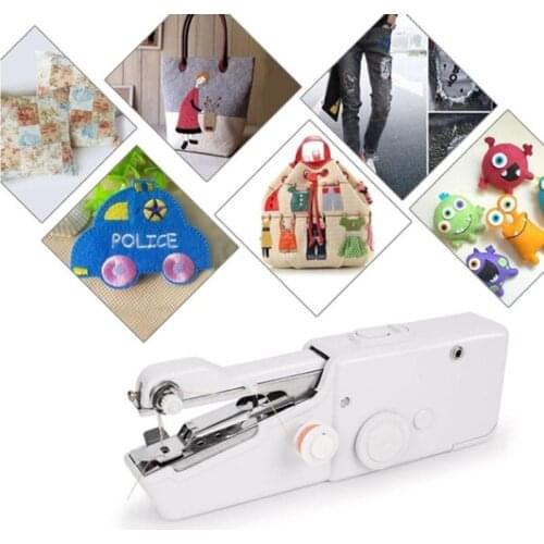Portable Handheld Mini Sewing Machine Quick Stitch Sew Needlework Cordless Clothes Fabrics With Sewing Kits Lightweight
