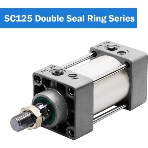 SC125X25-S SC125X1000-S Pneumatic Cylinder 125mm Bore 25mm to 1000mm stroke Double acting standard air cylinder Double seal ring