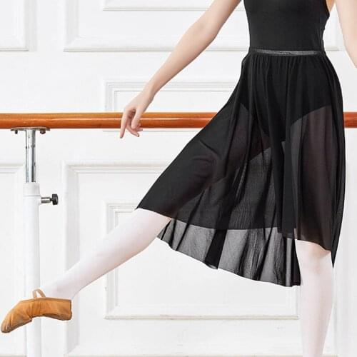 Mesh Mid-length Skirt Tulle Dance Skirt Womens Ballet Skirt Lyrical Soft Ballet Practice Clothes Chiffon Skirt