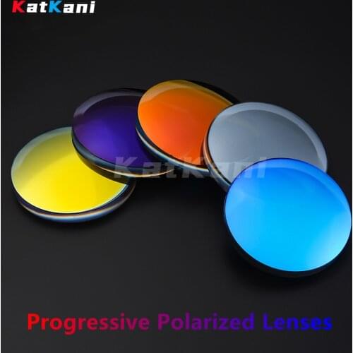 KatKani 1.56/.61/1.67 Polarized Colorful Progressive Sunglasses HD Anti-Glare Driving Fishing Skiing Optical Prescription Lenses